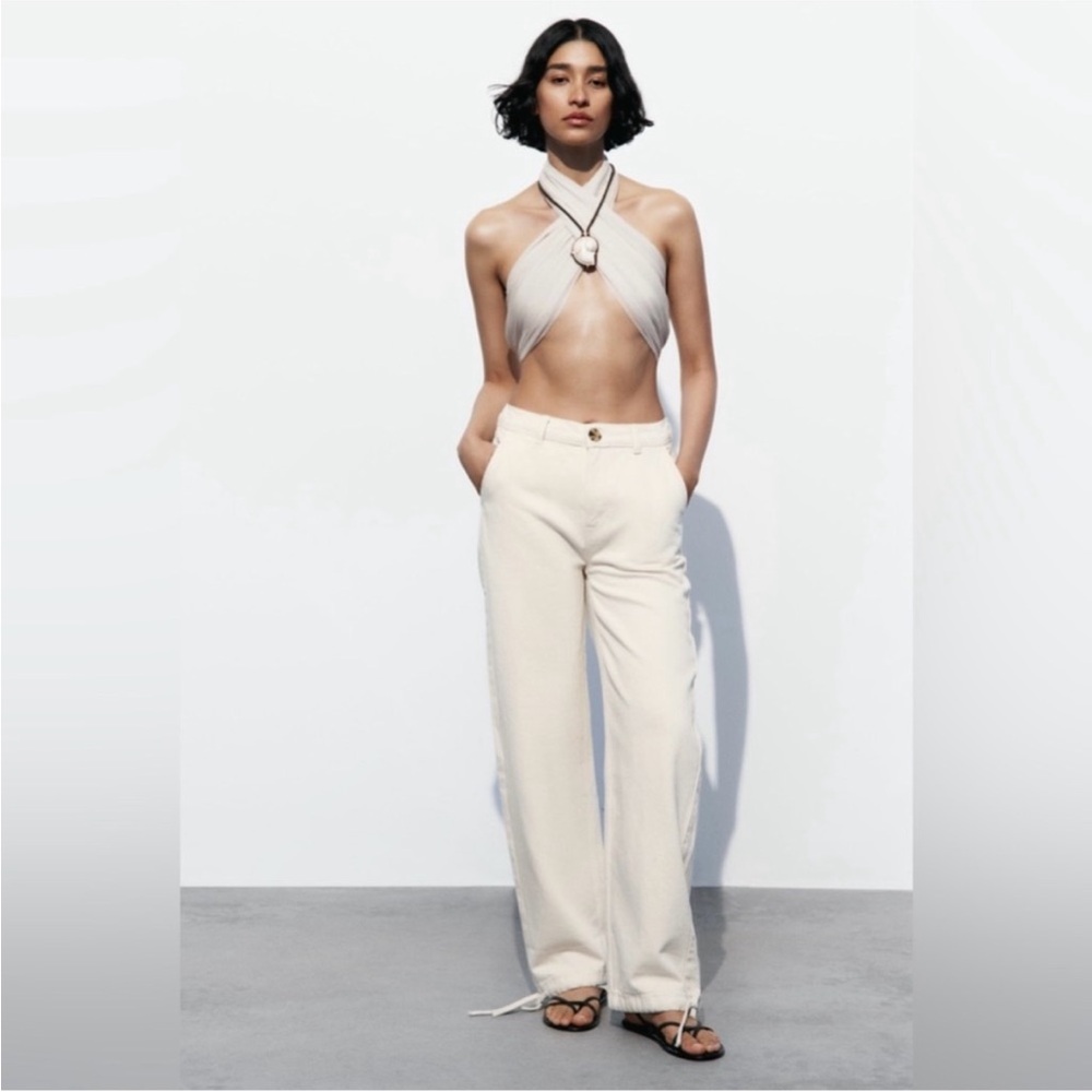 Zara High Waist Z975 Drawstring Cuff Jogger Pants S